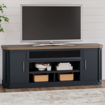 Signature Design by Ashley Brown and Blue Landocken 83" TV Stand - 83"W x 20"D x 33"H