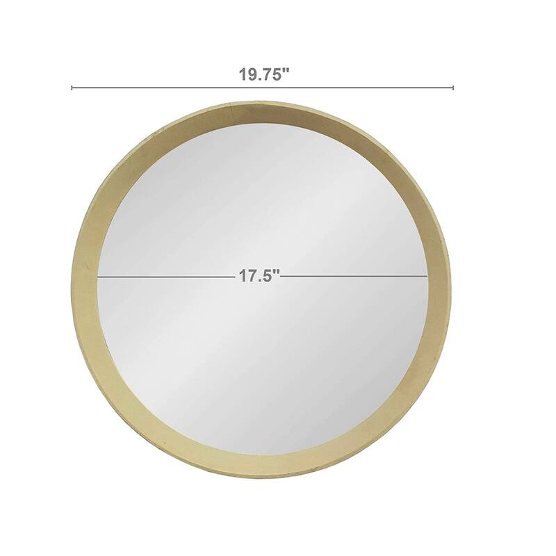 1.5" Transitional Decor Style Mango Wood Wall Mirror Wall Decor