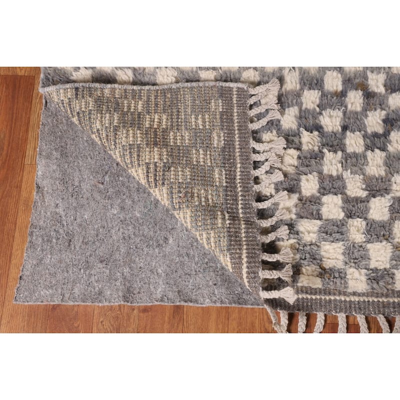 Moroccan Style Area Rug Handmade Wool Carpet - 8'11" x 12'9"