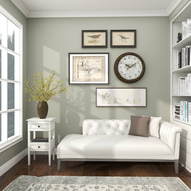 Wood 2 Drawers and 1 Shelf Accent Table - Brown, Light Brown or White - Roche River Decor