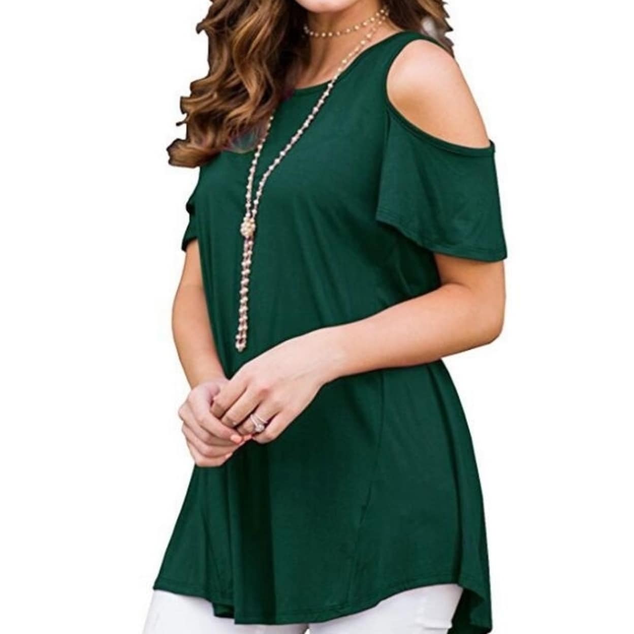 RJXDLT Womens Casual Short Sleeve Tunic Tops Long Sleeve Side Split Shirts Loose Soft Pullover Blouse