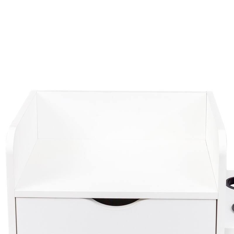 GDF Studio - June Modern 4-Layer Salon Storage Cabinet with Drawers and Hair Dryer Holders