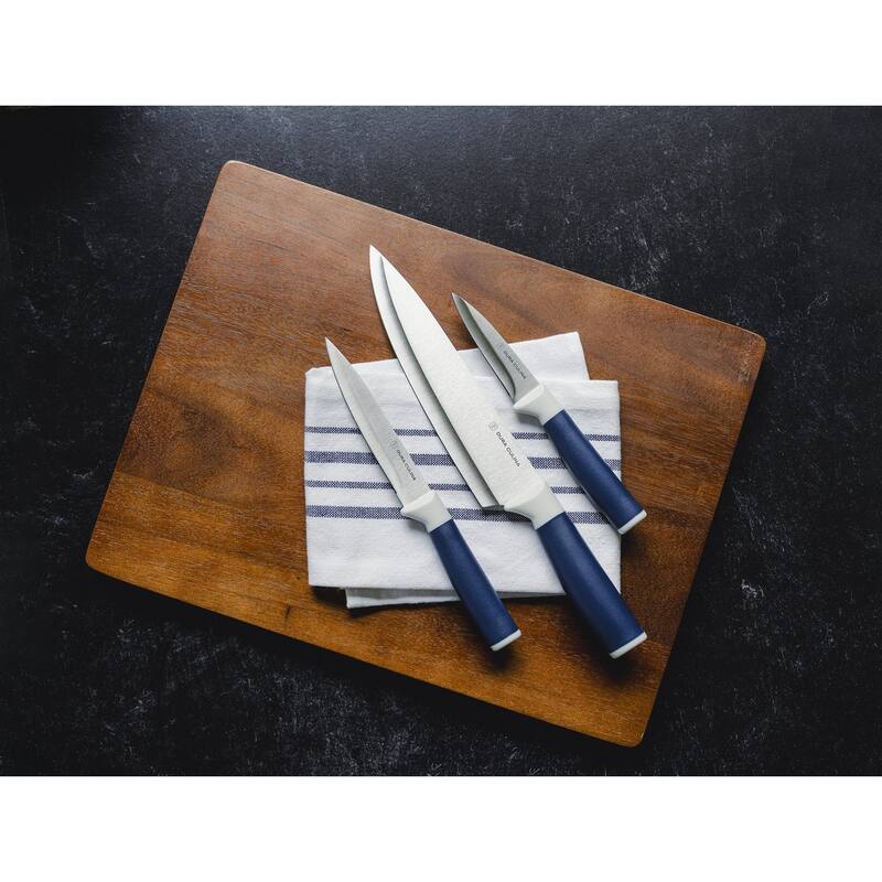 Dura Living 5-Piece Knife Block Set - High Carbon Stainless Steel Blades, Compact Wood Block