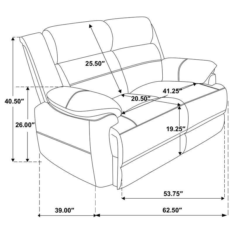 Ellington Upholstered Padded Arm Sofa Set Dark Brown
