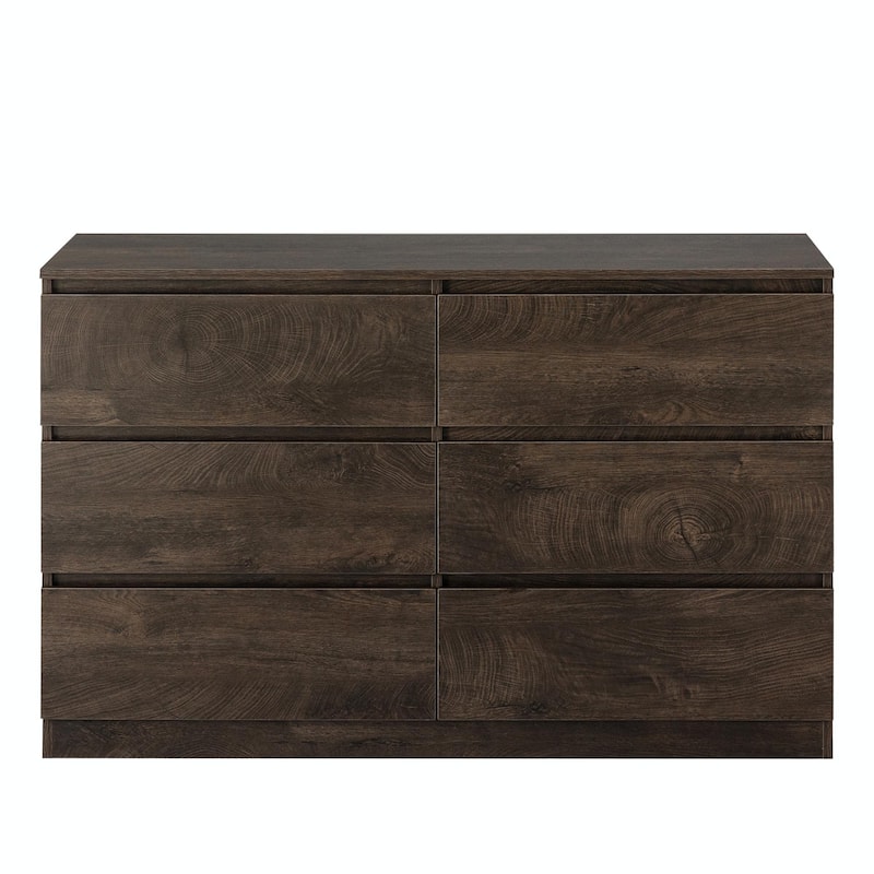 Six-Drawer Dresser Cabinet with Flat Drawer Corners