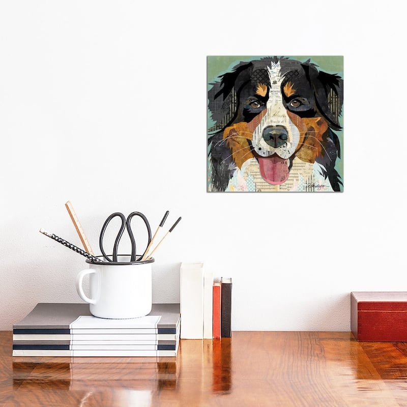 iCanvas "Bernese Mountain Dog Collage" by Traci Anderson Canvas Print - 12x12x1.5