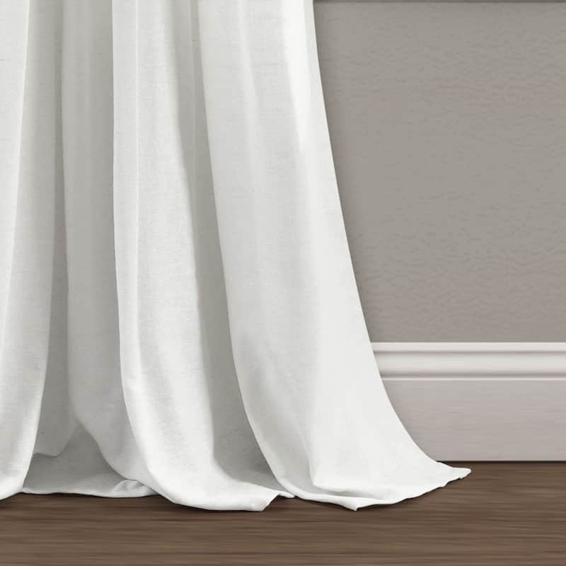 Lush Decor Linen Button Single Panel Window Curtain