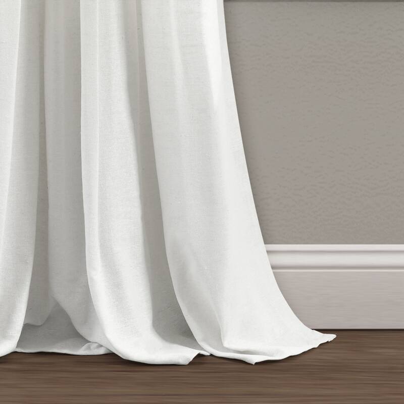 Lush Decor Linen Button Single Panel Window Curtain