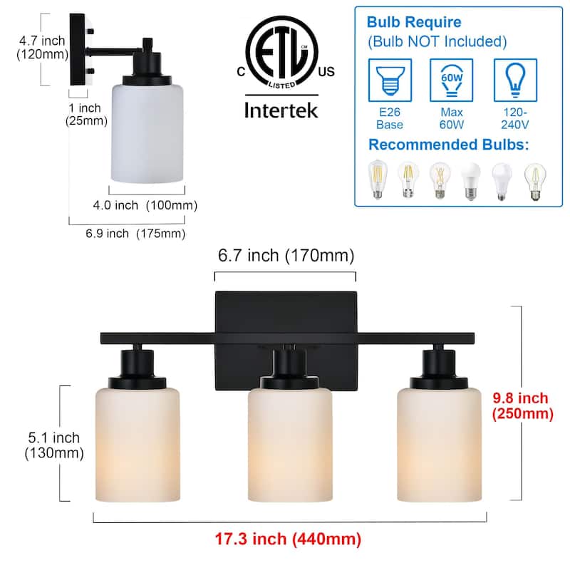 3-Light Bathroom Vanity Light
