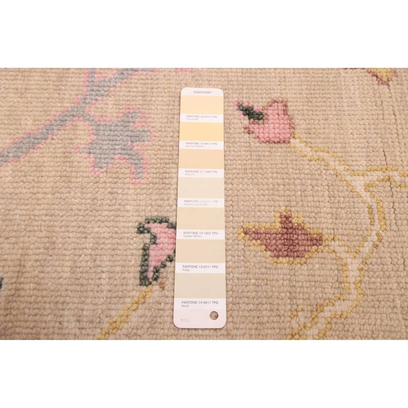 ECARPETGALLERY Hand-knotted Modern Oushak Light Khaki Wool Rug - 8'11 x 11'10