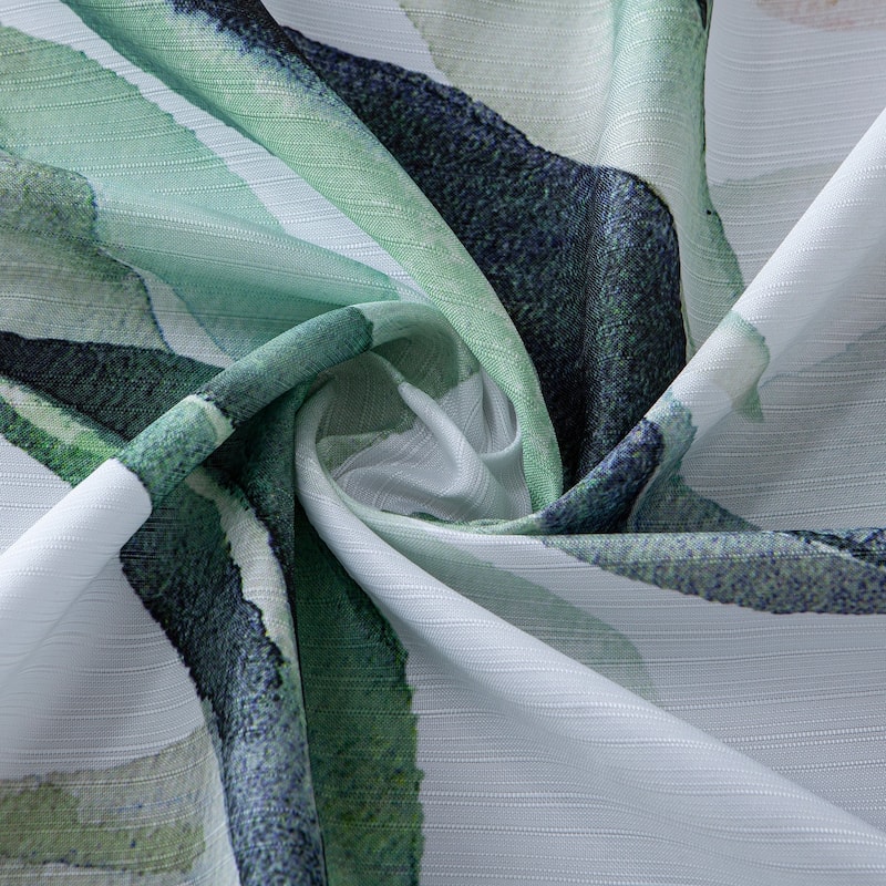 Dainty Home Florals 3D Textured Fabric Shower Curtain with 12 Metal Rollerball Hooks, 70" x 72"