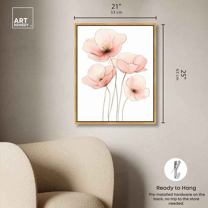 Pink Petal light Canvas by Art Remedy