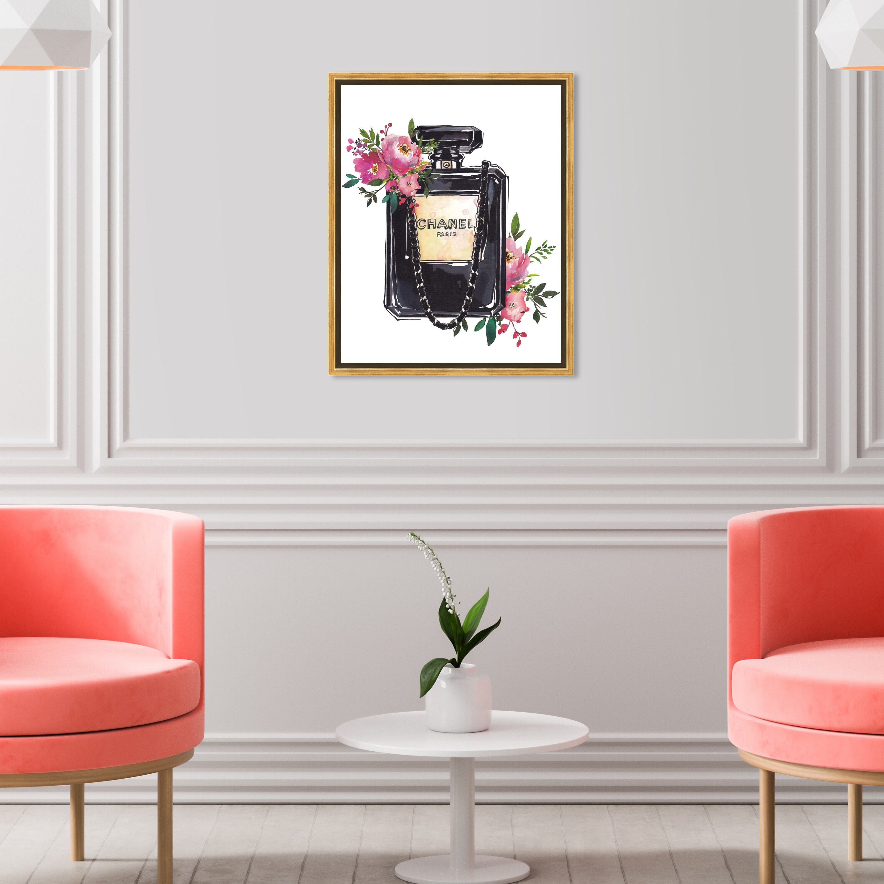 Oliver Gal Parisienne Perfume Fashion and Glam Wall Art Framed