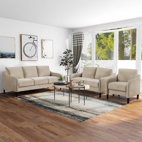 Furniture of America Trapper Contemporary Sloped Arms 3-Piece Sofa Set