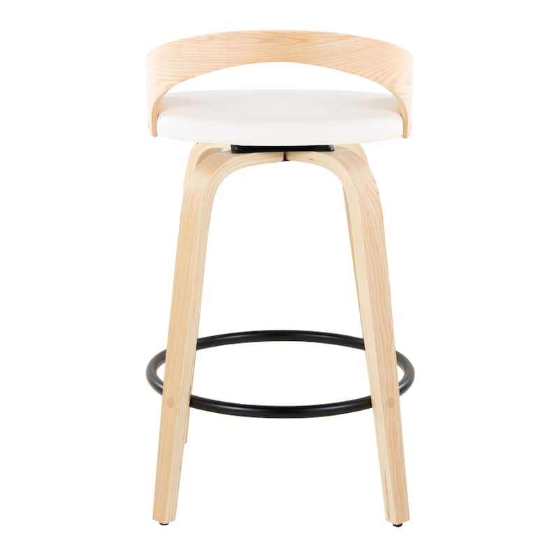 Carson Carrington Stavanger 26" Fixed-Height Counter Stool with Bent Wood Legs & Round Footrest (Set of 2)