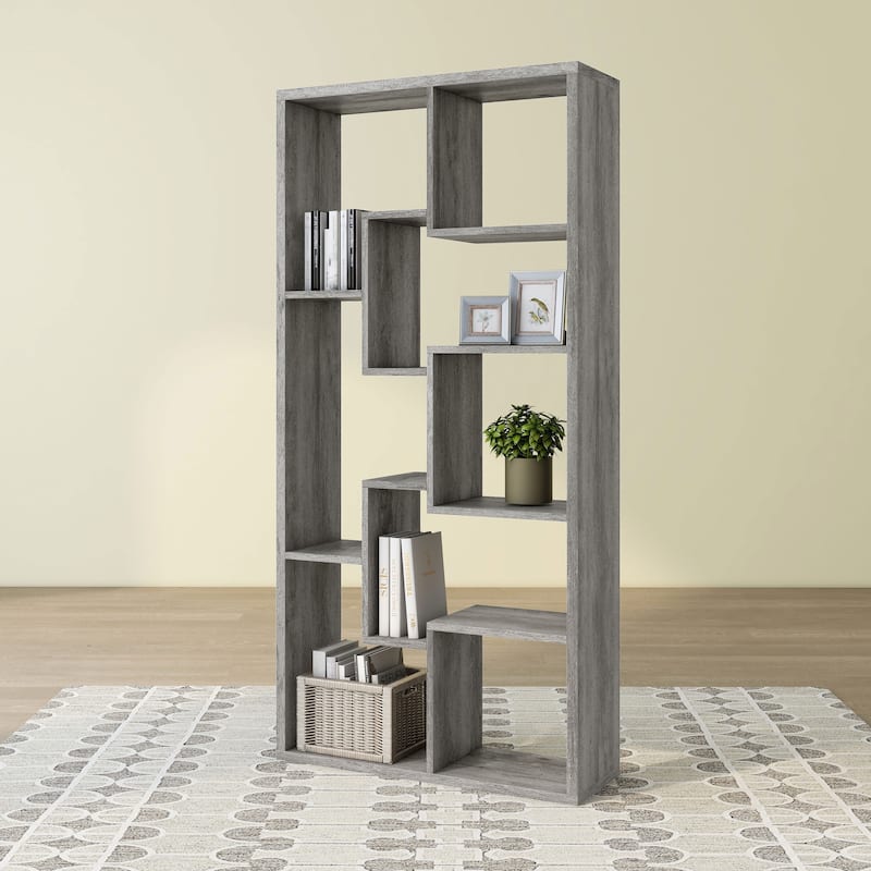 DH BASIC Modern 73-inch 8-Open Shelf Display Bookcase by Denhour