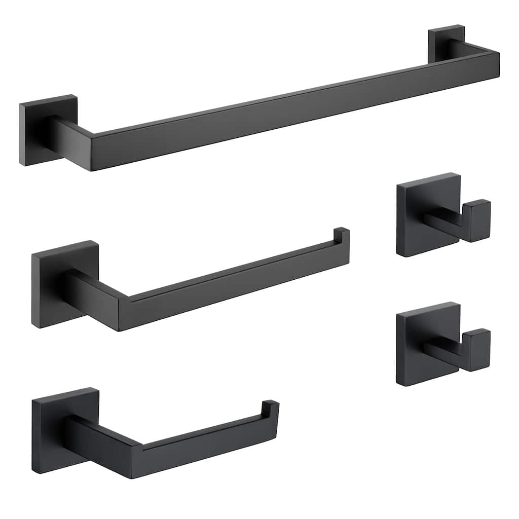 ANZZI 5-Piece Matte Black Bathroom Accessories Set