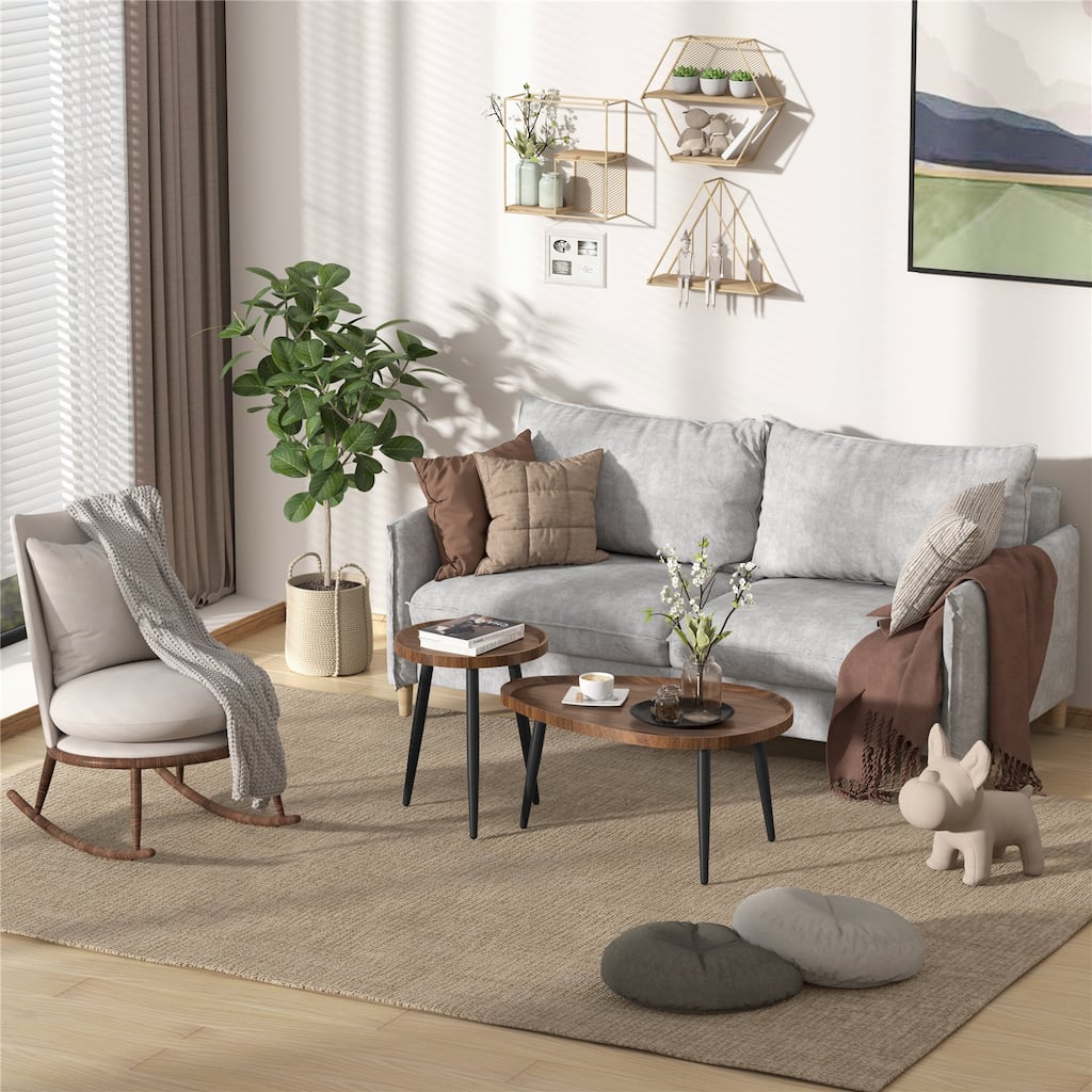 Set of 2 Modern Coffee Accent Table Home Storage Display Table