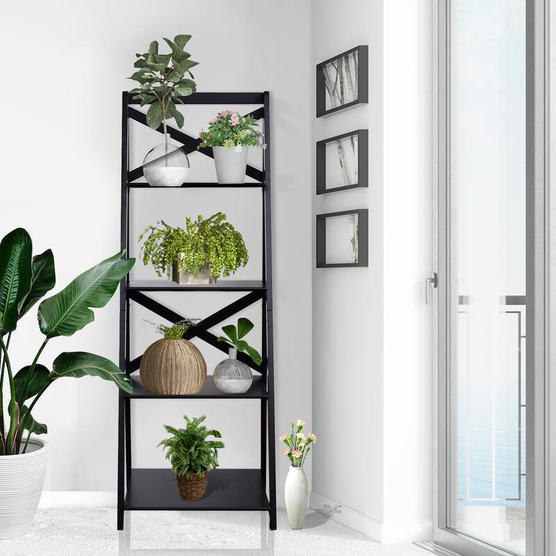 Porch & Den Strickland 4-Tier X-accent Ladder Storage Shelf