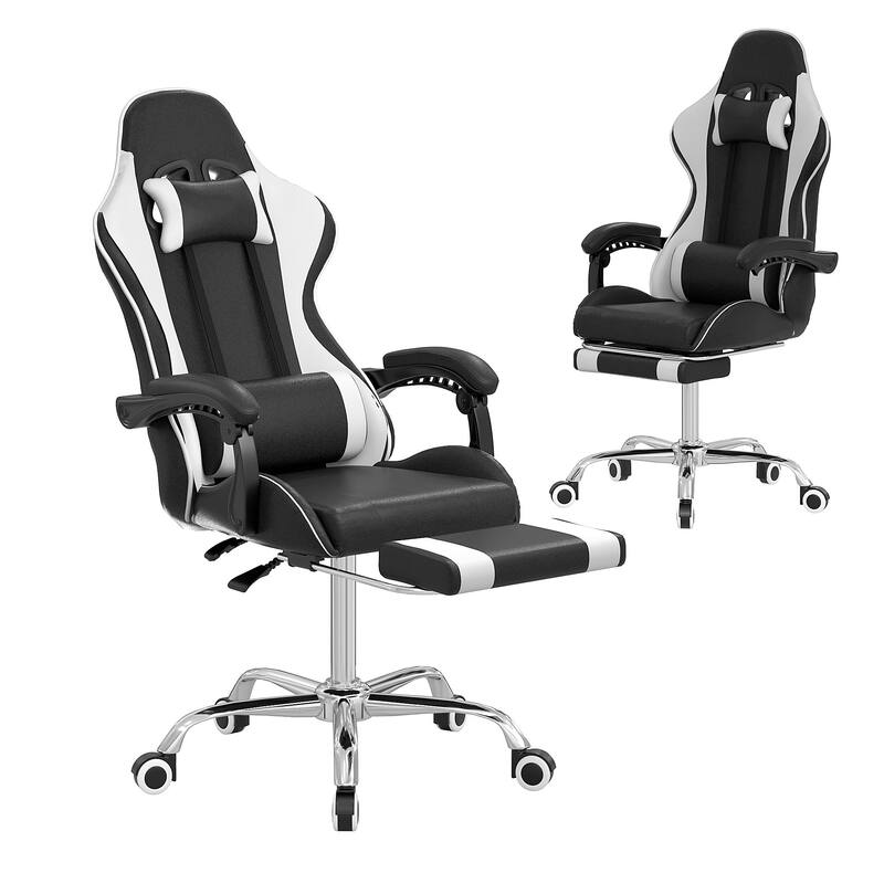 Javlergo Gaming Chair, Computer Chair with Footrest and Lumbar Support, Height Adjustable Game Chair with 360°Swivel Seat