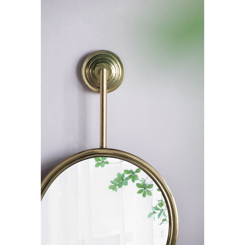 2 Circle Mirrors for Wall Decor,11" x 28.5" - Gold
