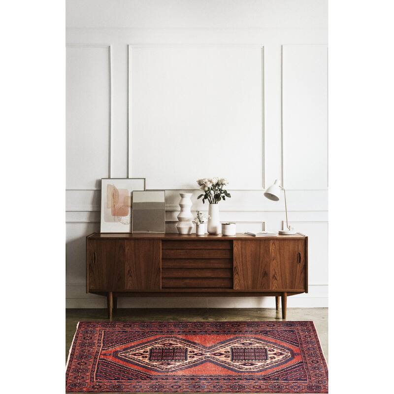 ECARPETGALLERY Hand-knotted Melis Vintage Dark Copper Wool Rug - 4'11 x 7'1