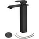 preview thumbnail 8 of 30, Vessel Sink Faucet Matte Black and Gold Single Hole Bathroom Faucet Black