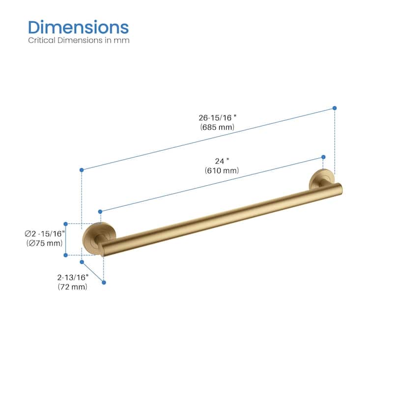 24-Inch Stainless Steel Bathroom Safety Grab Bar