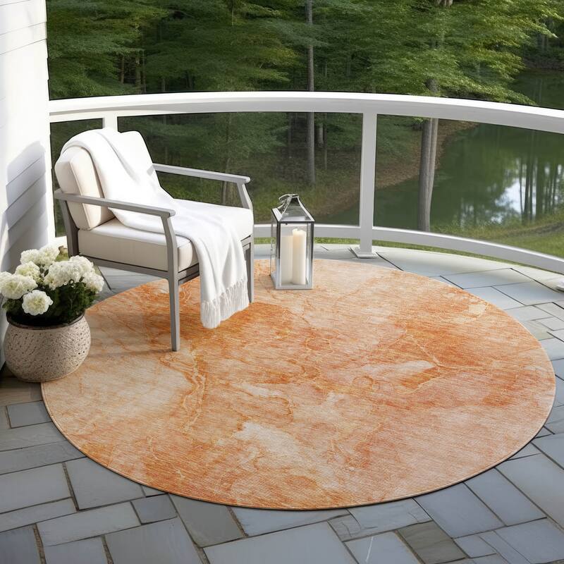 Machine Washable Indoor/ Outdoor Chantille Abstract Watercolor Rug
