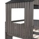preview thumbnail 7 of 23, Twin Over Twin Loft Bunk Bed Playhouse Bedframe with Slide and Roof