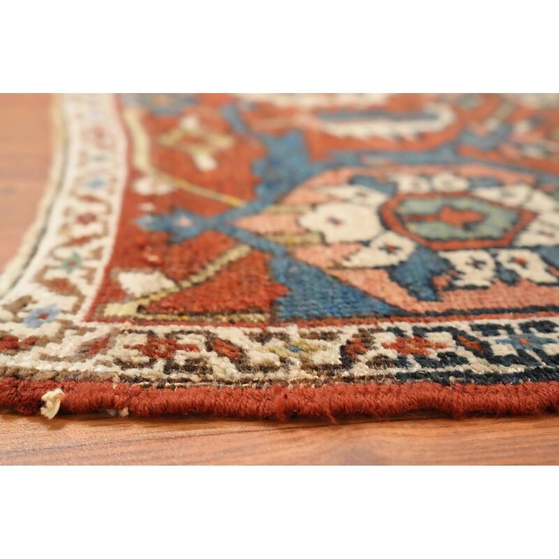 Hand Knotted Oriental 100% Wool Carpet Traditional Medallion Oranges & Rust Heriz (serapi) Area Rug - 15' 5'' X 9' 6''