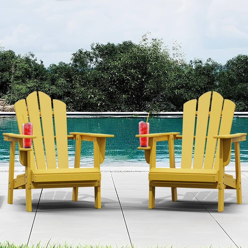 Outdoor Adirondack Chairs Outdoor Chair Plastic Lawn Chairs for Outdoor Use Set of 2 - Yellow