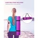 preview thumbnail 6 of 33, TPE Yoga Mat Non Slip Women and Men Pilates Mat with Carrying Strap Purple Dark
