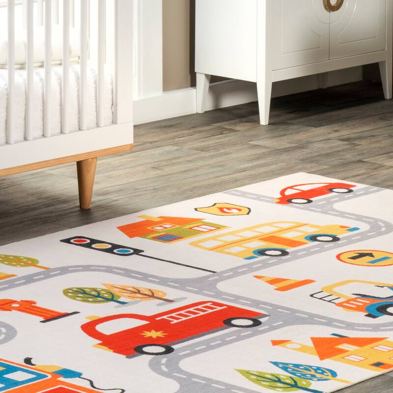Nuloom Carmina SpinClean City Streets Machine Washable Kids Area Rug