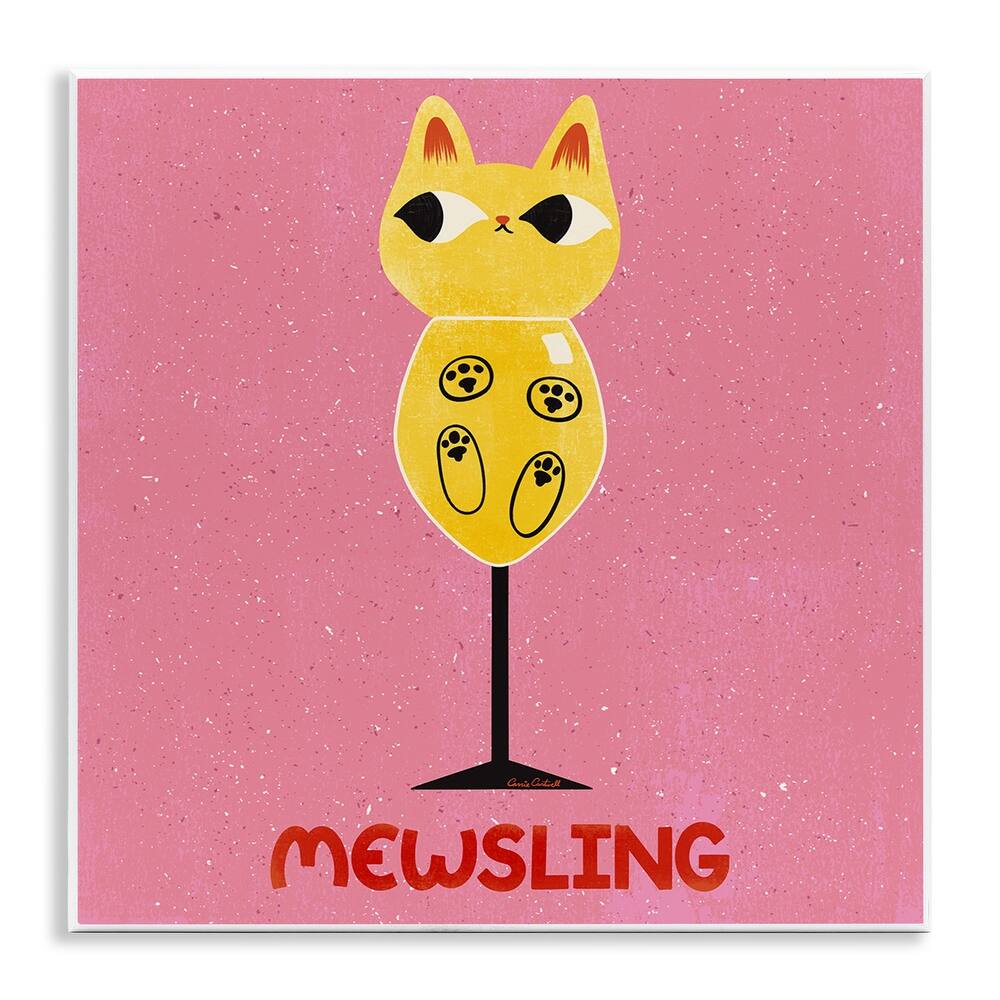 Stupell Mewsling Cat Wine Wall Plaque Art Design By Carrie Cantwell