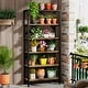 preview thumbnail 27 of 36, 71" Industrial Bookshelf, 6 Tier Rustic Brown Wood Etagere Bookcase, Open Book Shelves