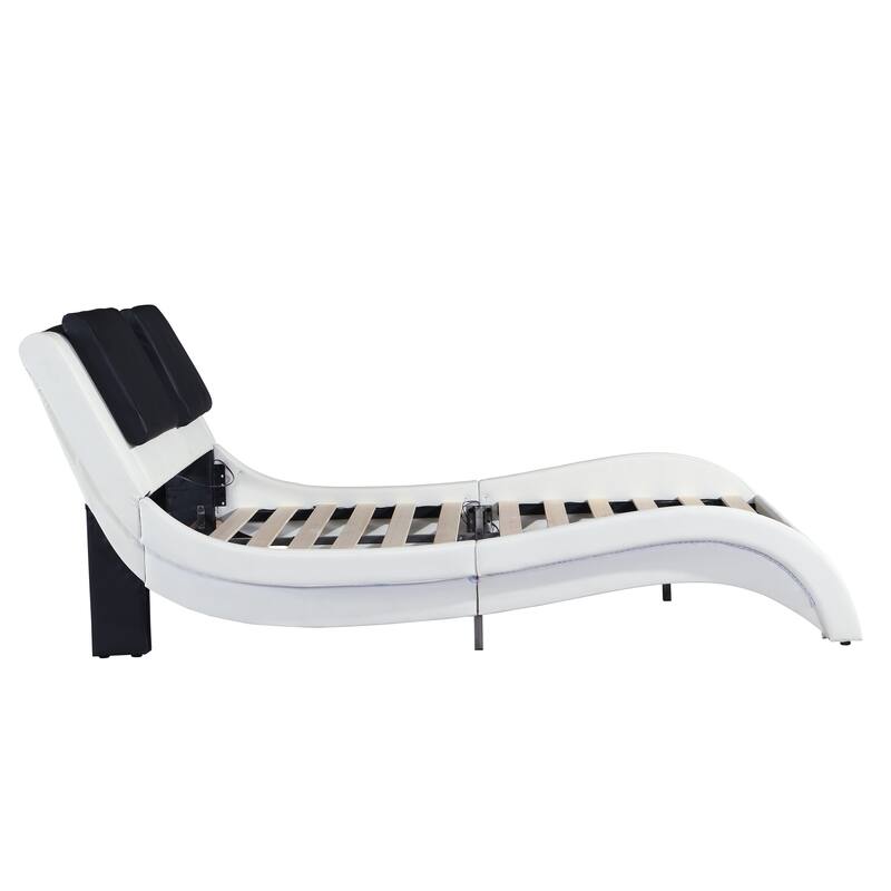 Faux Leather Upholstered Platform Bed Frame Queen Size