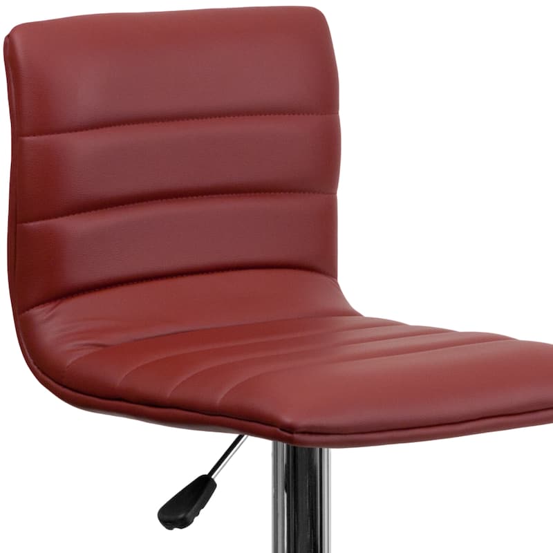 Modern Vinyl Channel Tufted Adjustable Height Barstool (Set of 2) - 16"W x 19"D x 35" - 44"H - 16"W x 19"D x 35" - 44"H
