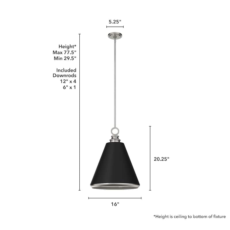 Hunter Klein Art-Deco Metal Pendant - Kitchen Island, Dining Room, Entry - Modern, Industrial