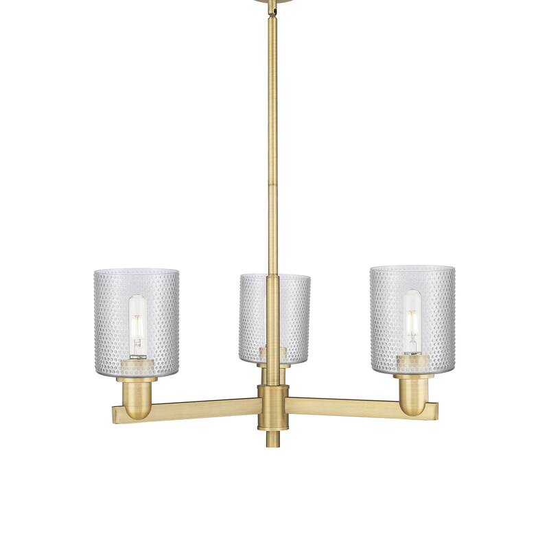 Innovations Lighting 716-3CR-11-27 Cobbleskill Chandelier Cobbleskill - Brushed Brass / Clear