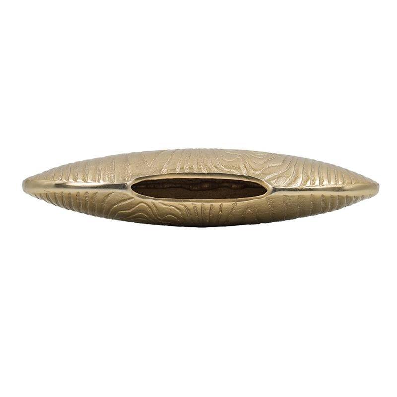 7" Gold Aluminum Oval Disc Table Vase - 12.80
