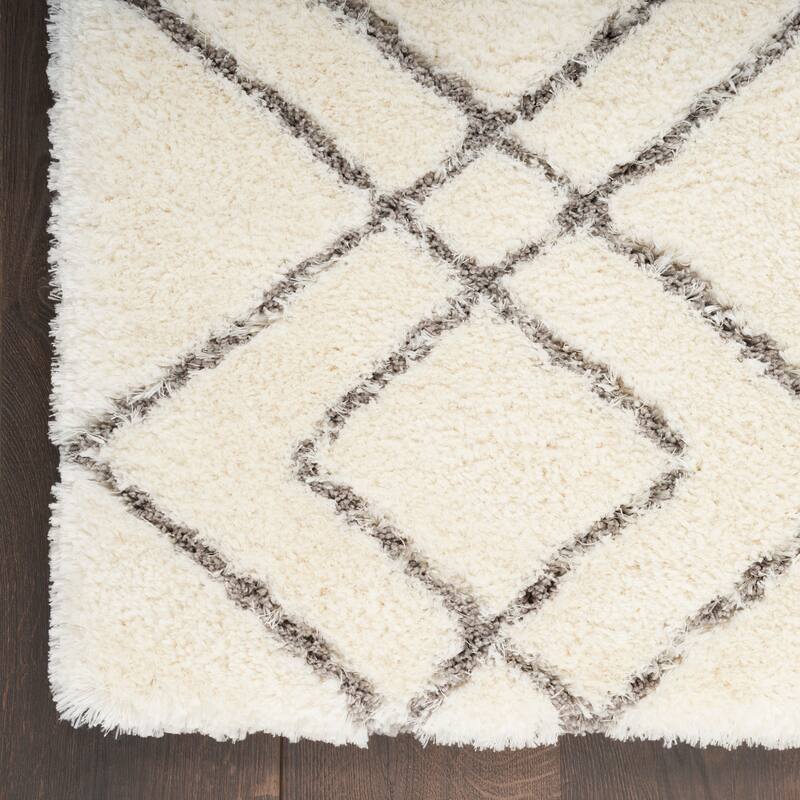 Nourison Luxurious Shag Ultra Plush Pile Abstract Geometric Area Rug