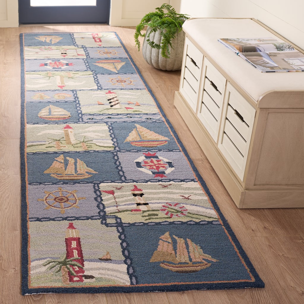 SAFAVIEH Handmade Chelsea Laurenzia French Country Nautical Wool Rug
