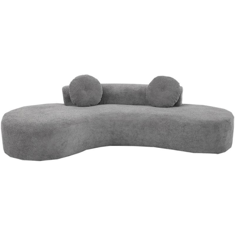 105.5'' Curved Modern Minimalist Cloud Couch Sofa, 2 Seater, Gray, No Assembly Required