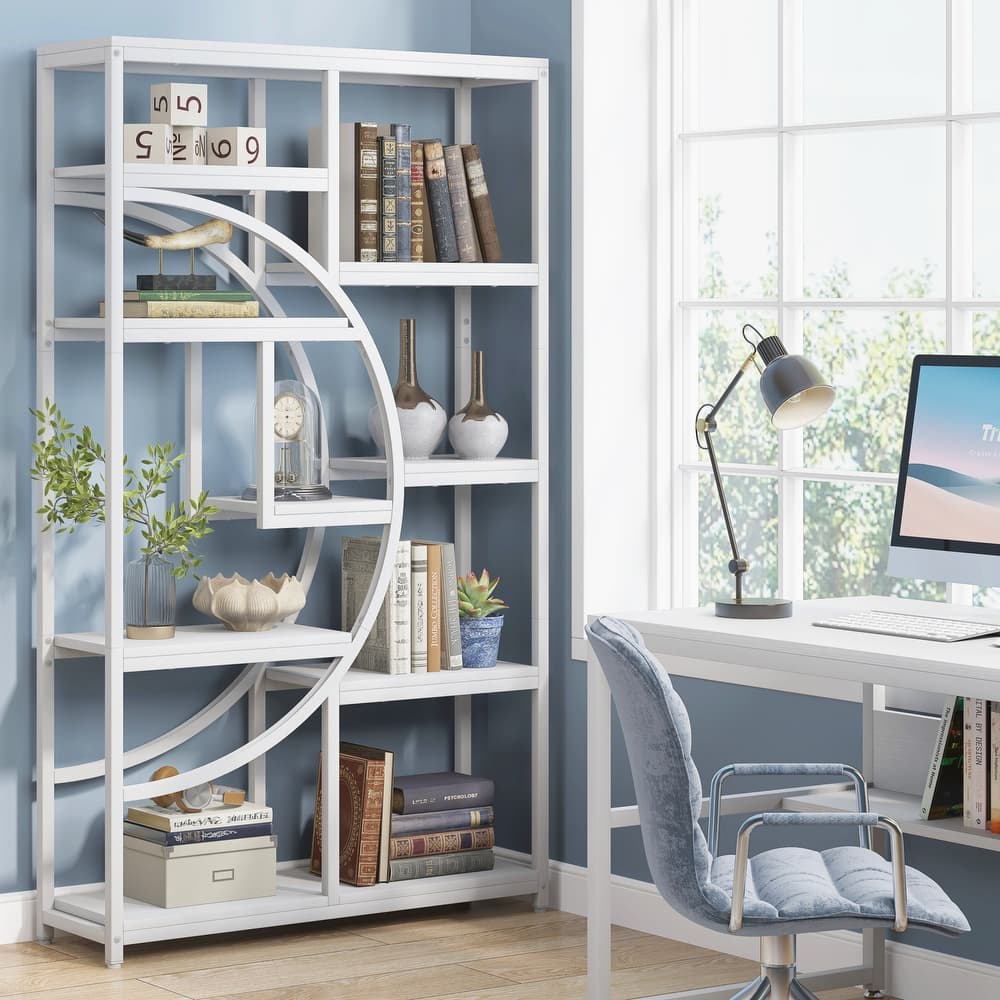 Bookshelf 5 Shelf Bookcase, Industrial Etagere Bookcase with 8-Open Storage Shelf