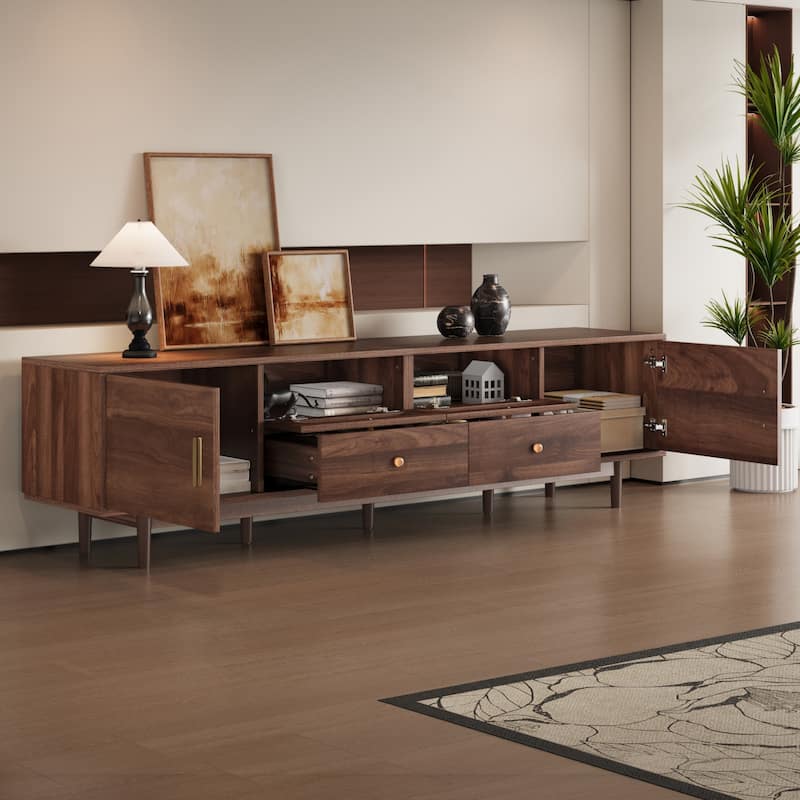 76" Modern TV Stand with Drawers, Entertainment Center for 85" TVs, Living Room & Bedroom Storage Console
