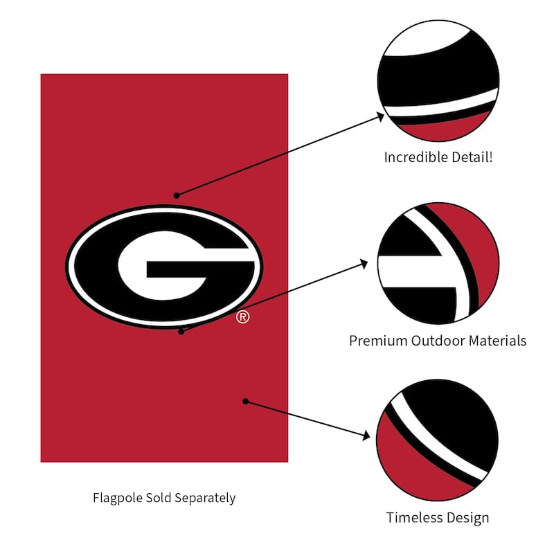 Applique Flag, House Size, University of Georgia