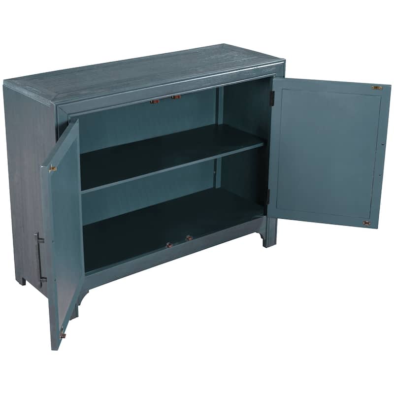 Accent Cabinet with Unique Design Doors, Multi-Functional Wooden Storage Cabinet, Buffet Cabinet with Adjustable Shelves
