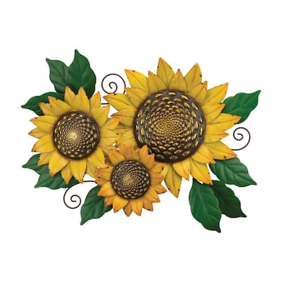 Triple Sunflower Wall Decor