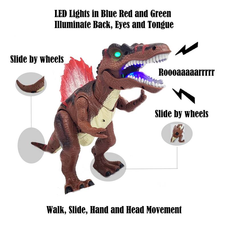 Walking and Shake Head with Roar Sound and Light Dinosaur Toy